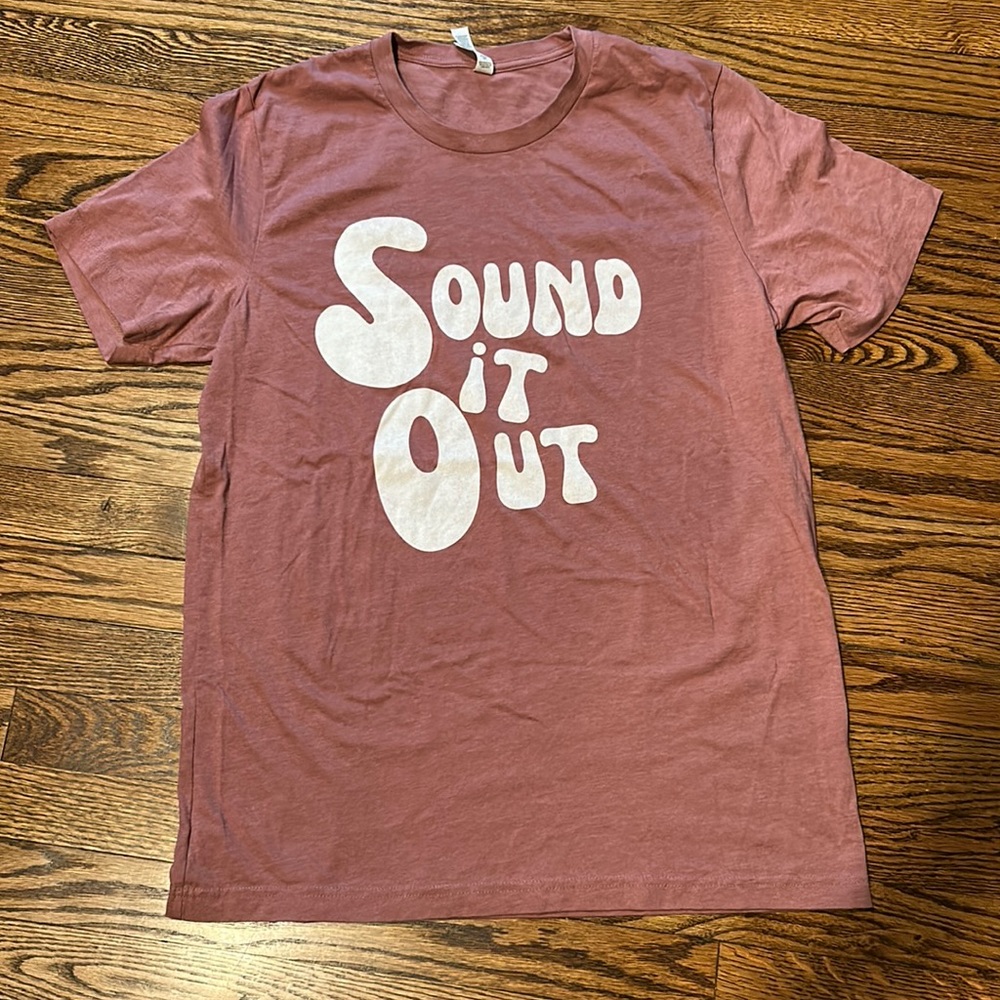 Custom reading teacher t-shirt, size large